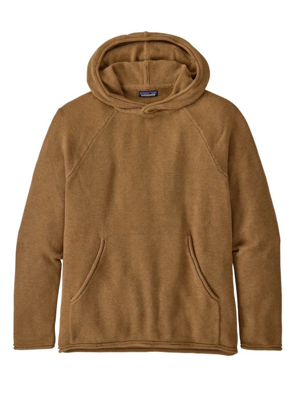 Patagonia ‘Ponderosa Pine’ Camel Brown Knit Knit Hoodie organic cotton Like New